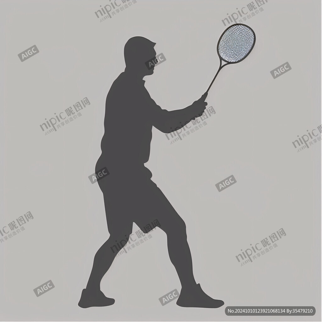 手绘羽毛球人物