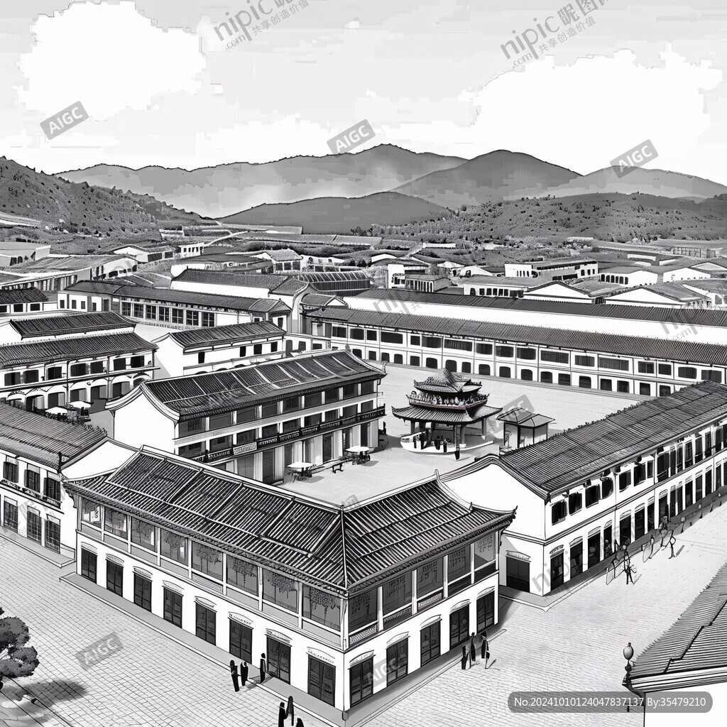 古代集市古代街景