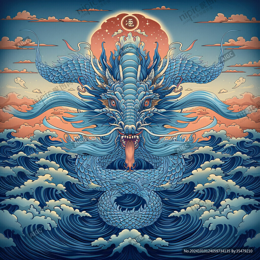 国潮龙头插画