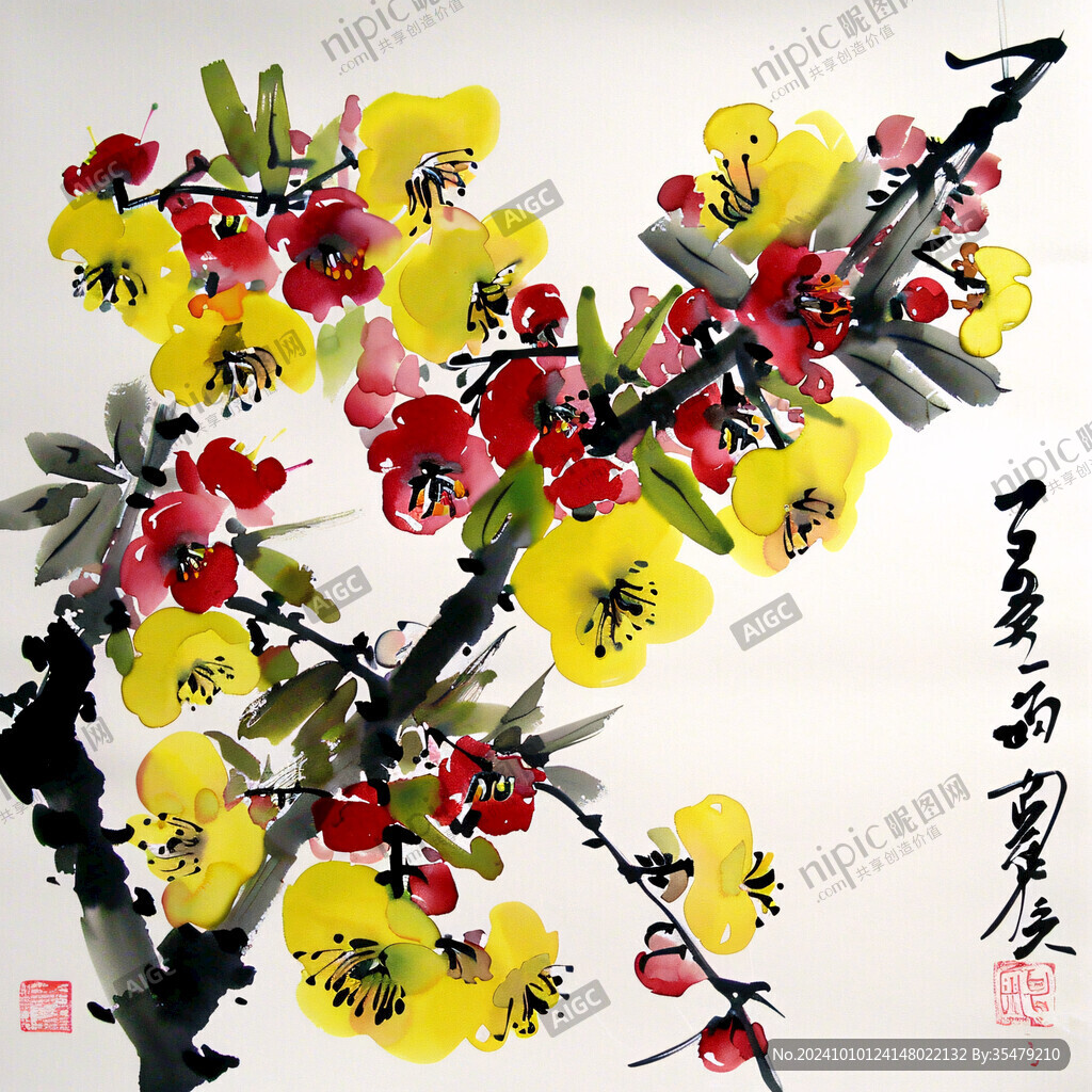 国画金果飘香