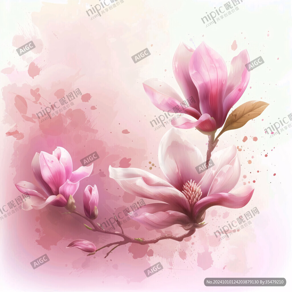 辛夷花插画