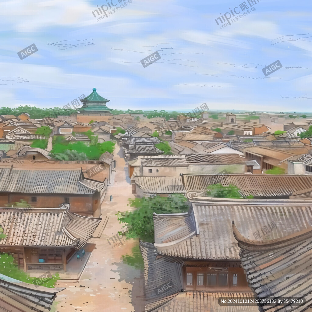 北宋古城插画