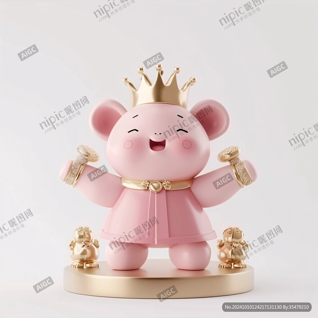卡通形象粉红小猪