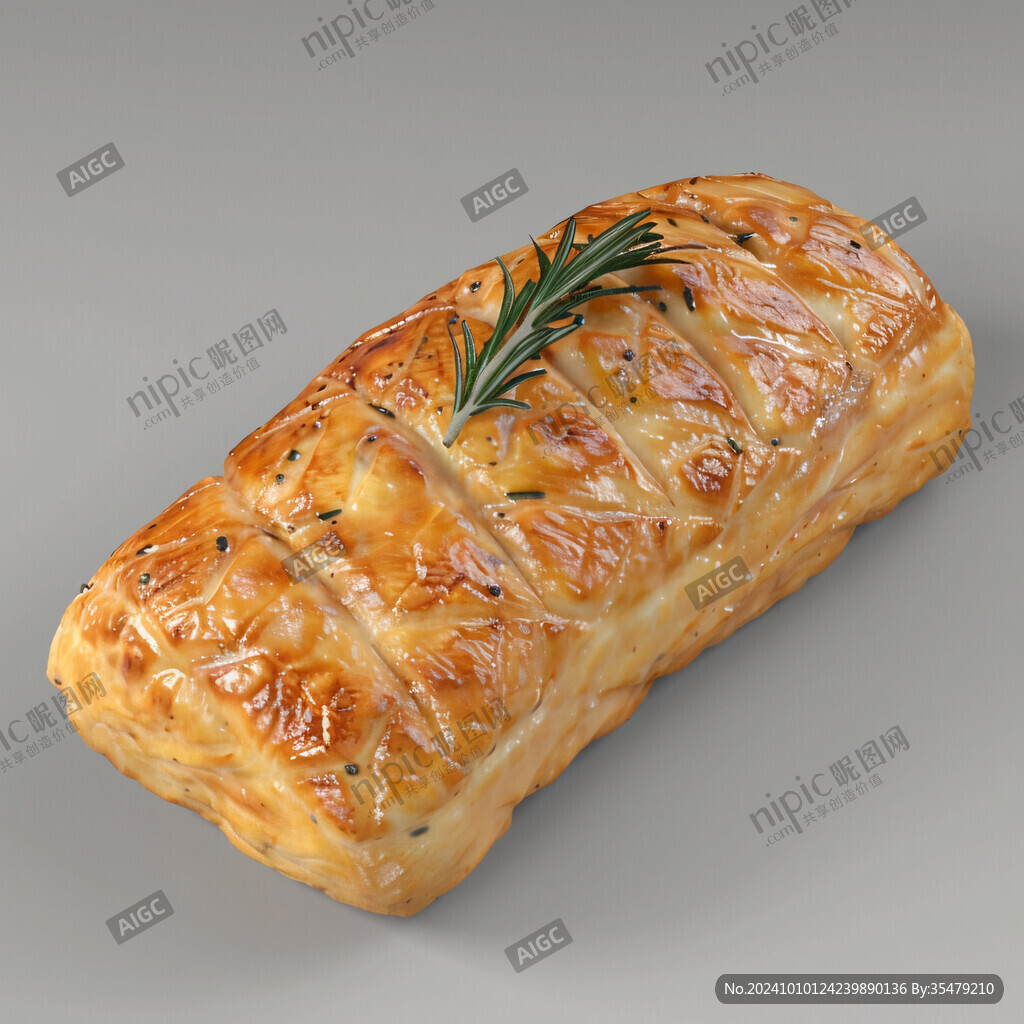 红豆淡奶油面包插画