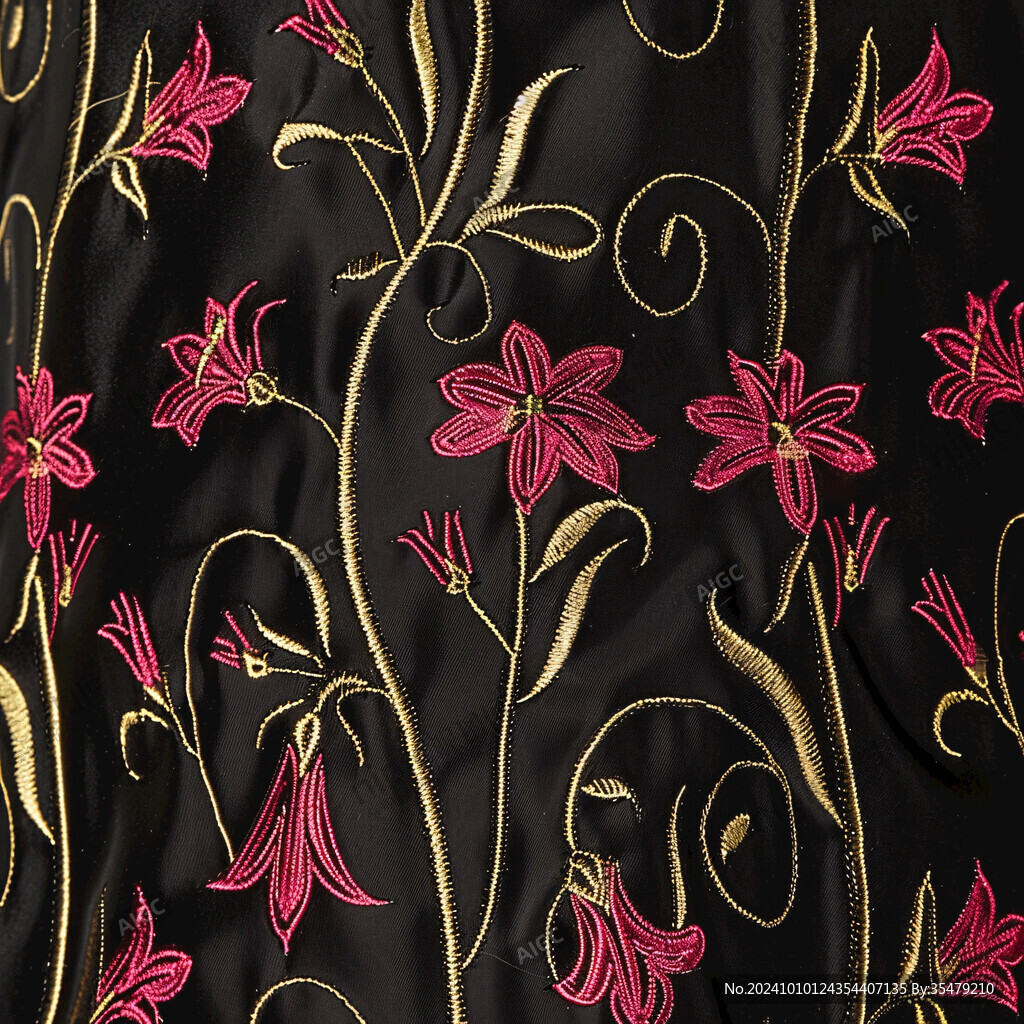 深色单色兰花布