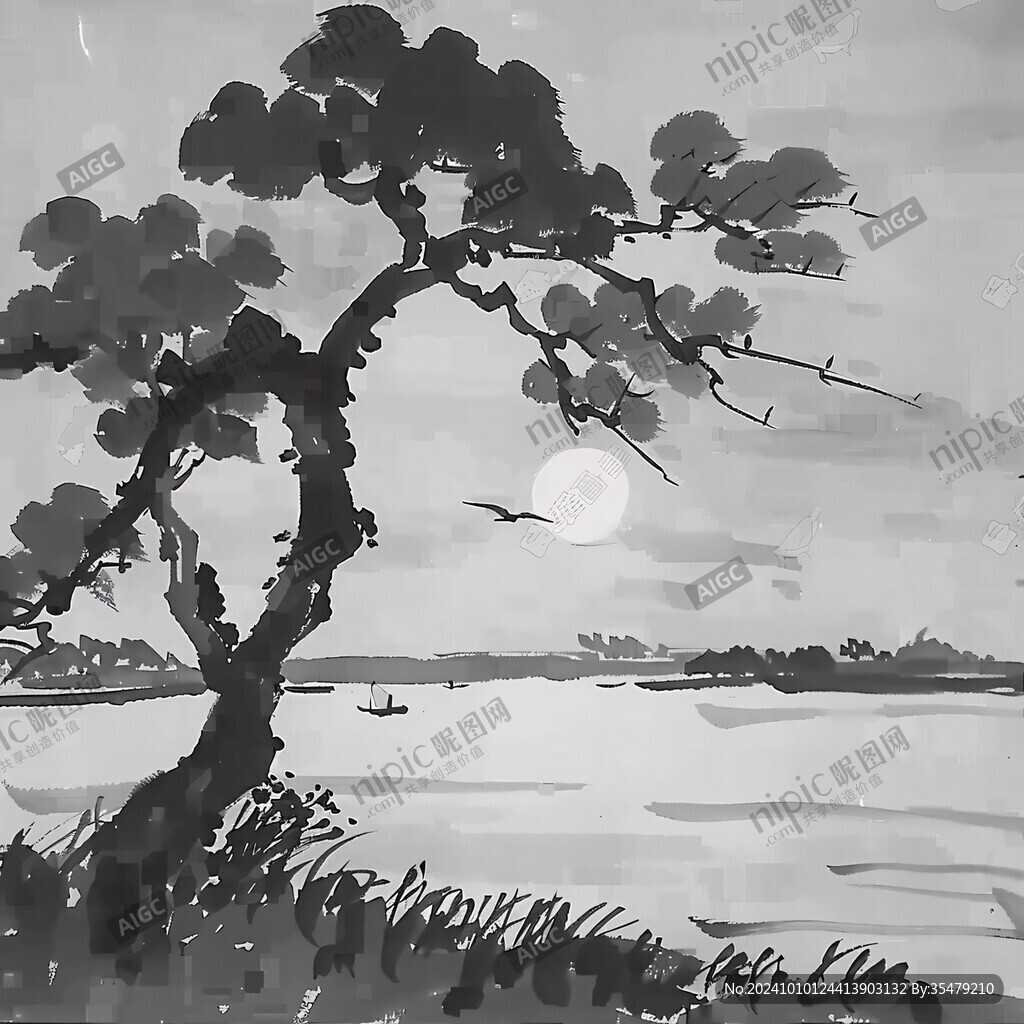 大树水墨画