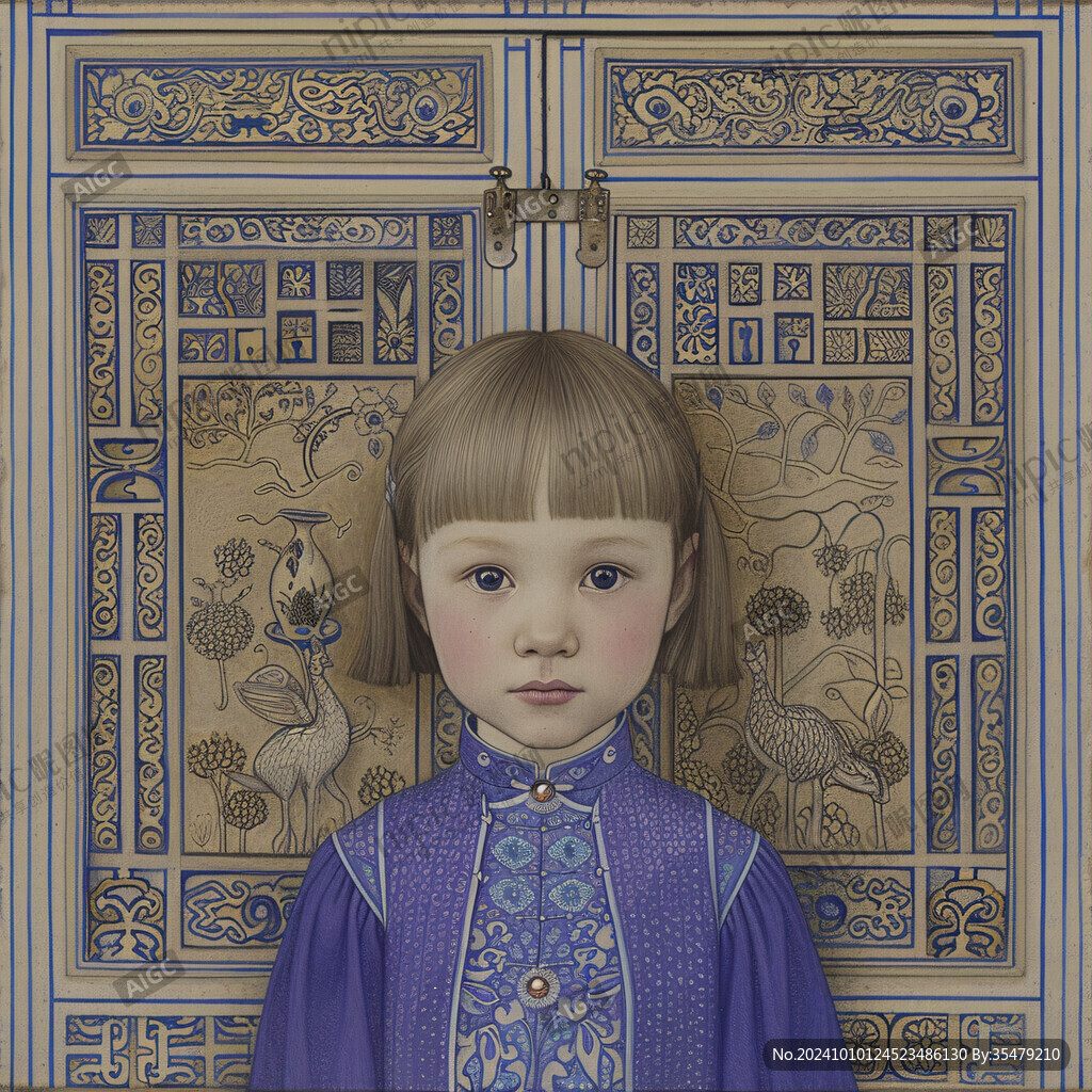 蒙古女孩插画