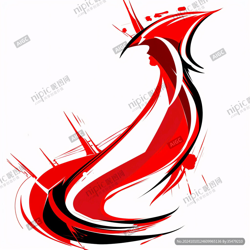 黑红曲线时尚现代