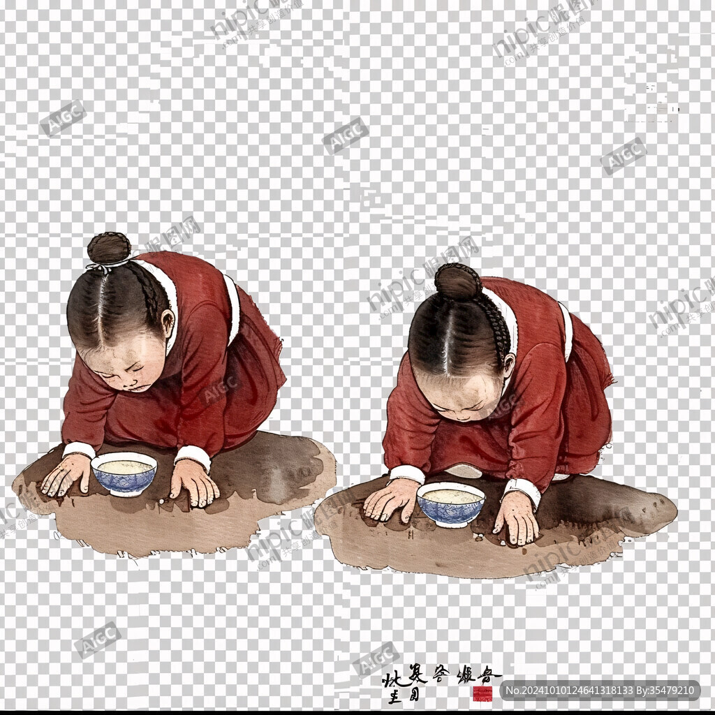 磨豆浆小女孩