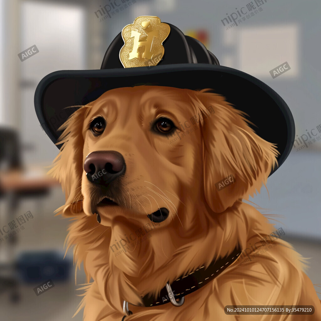 金毛犬插画