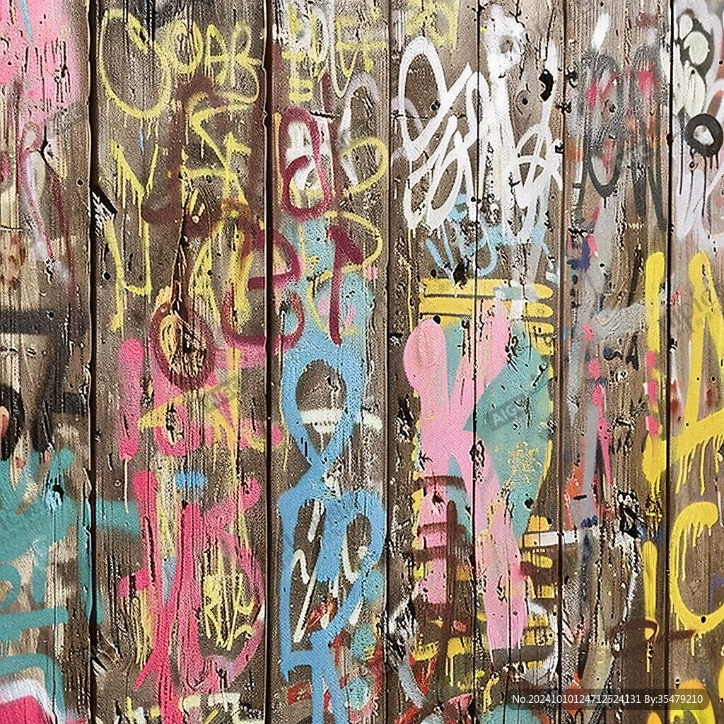 斑驳围墙涂鸦