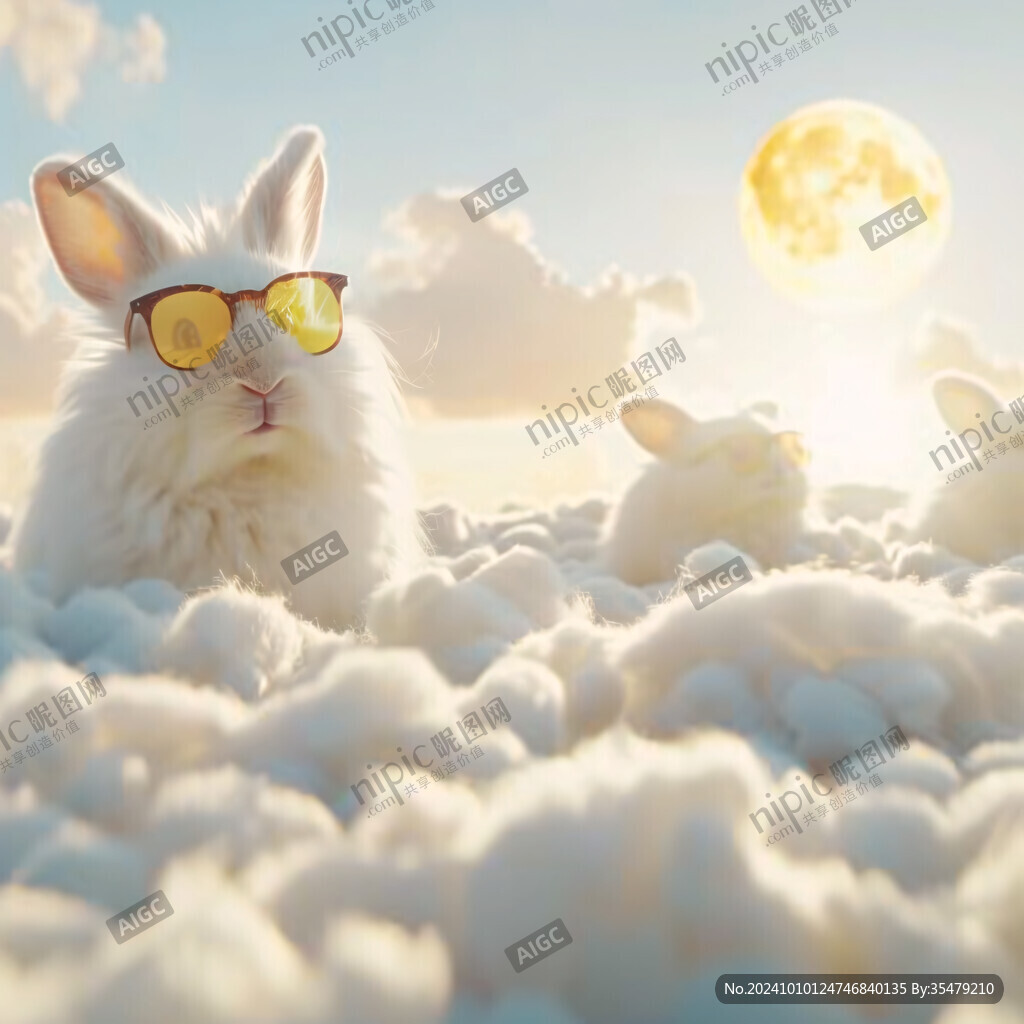 兔子潮流墨镜插画