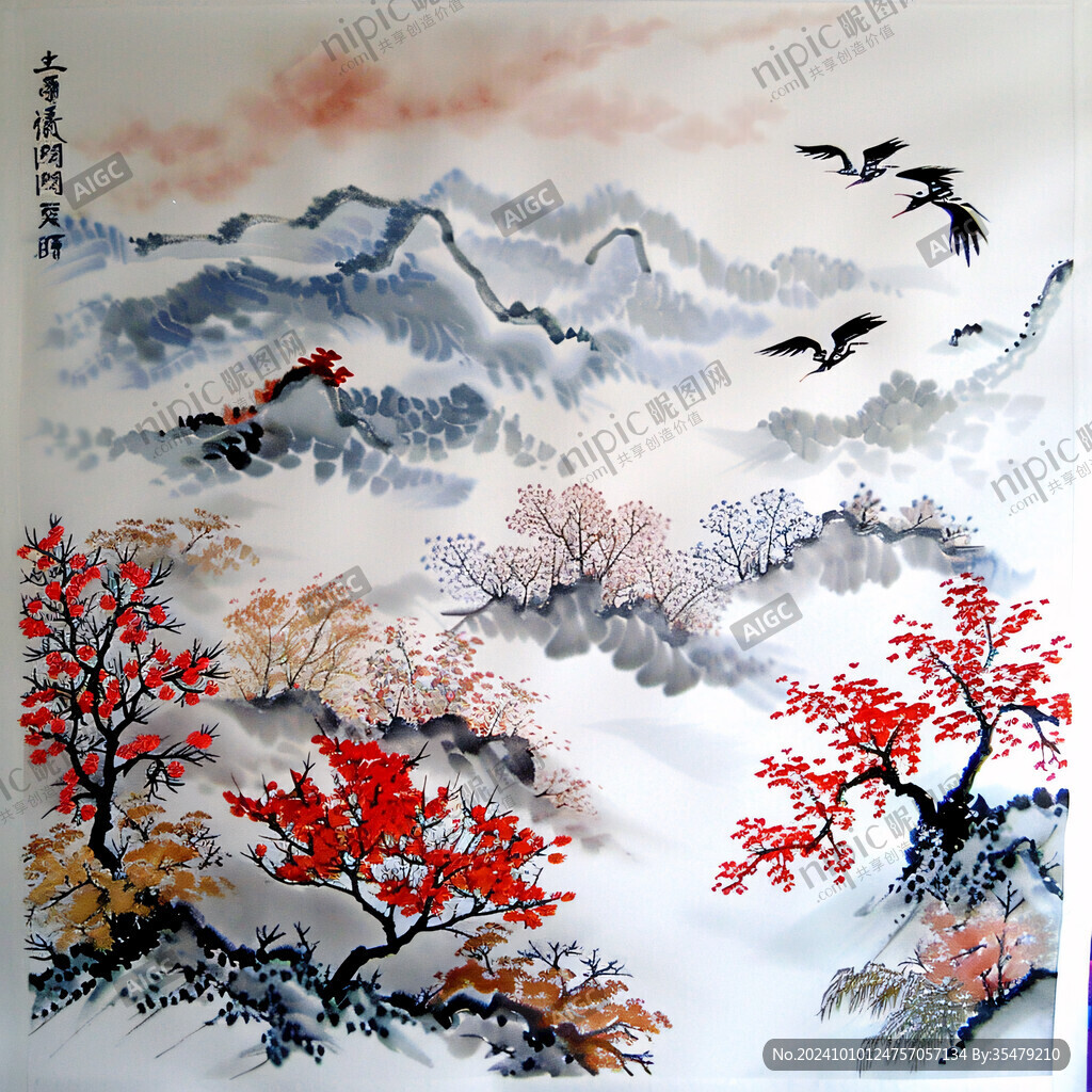 瓷板画水墨画