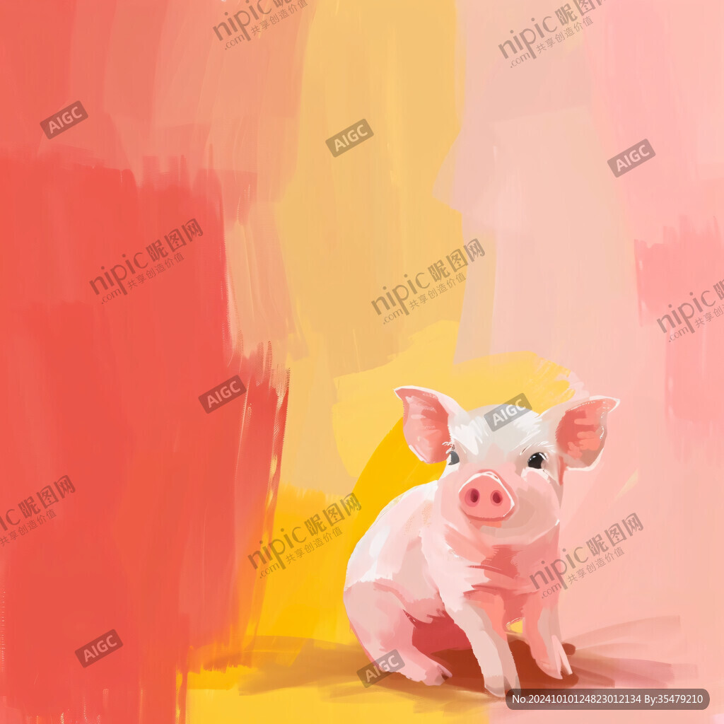肌理猪插画