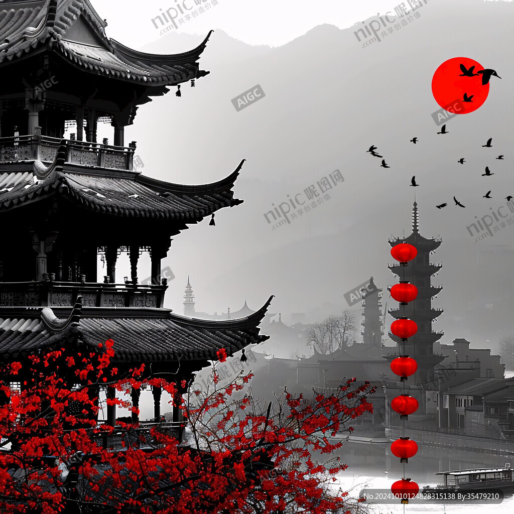 水墨建筑水墨中国