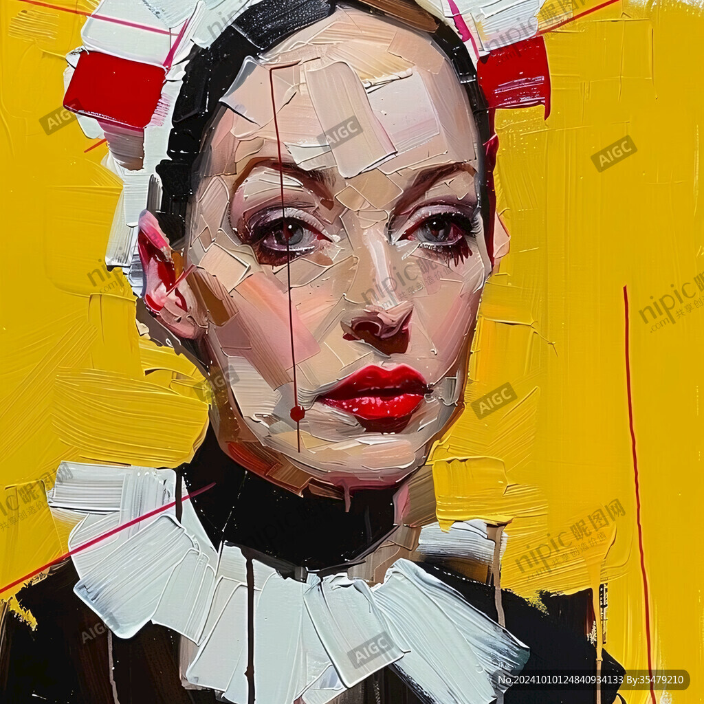 人脸色块拼接装饰画