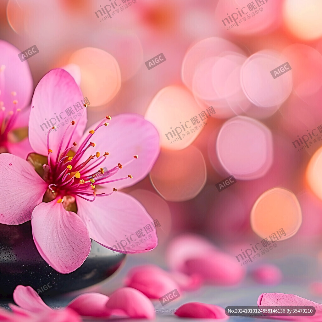 梦幻背景杏花杜鹃花