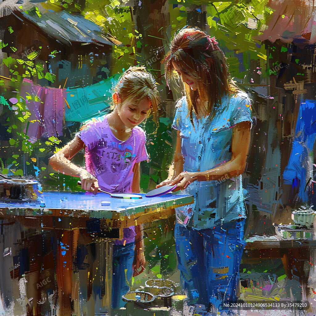 母亲节油画母亲节手绘