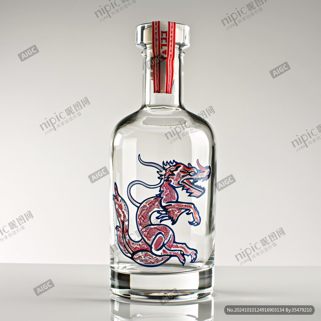 白酒玻璃瓶效果图模型