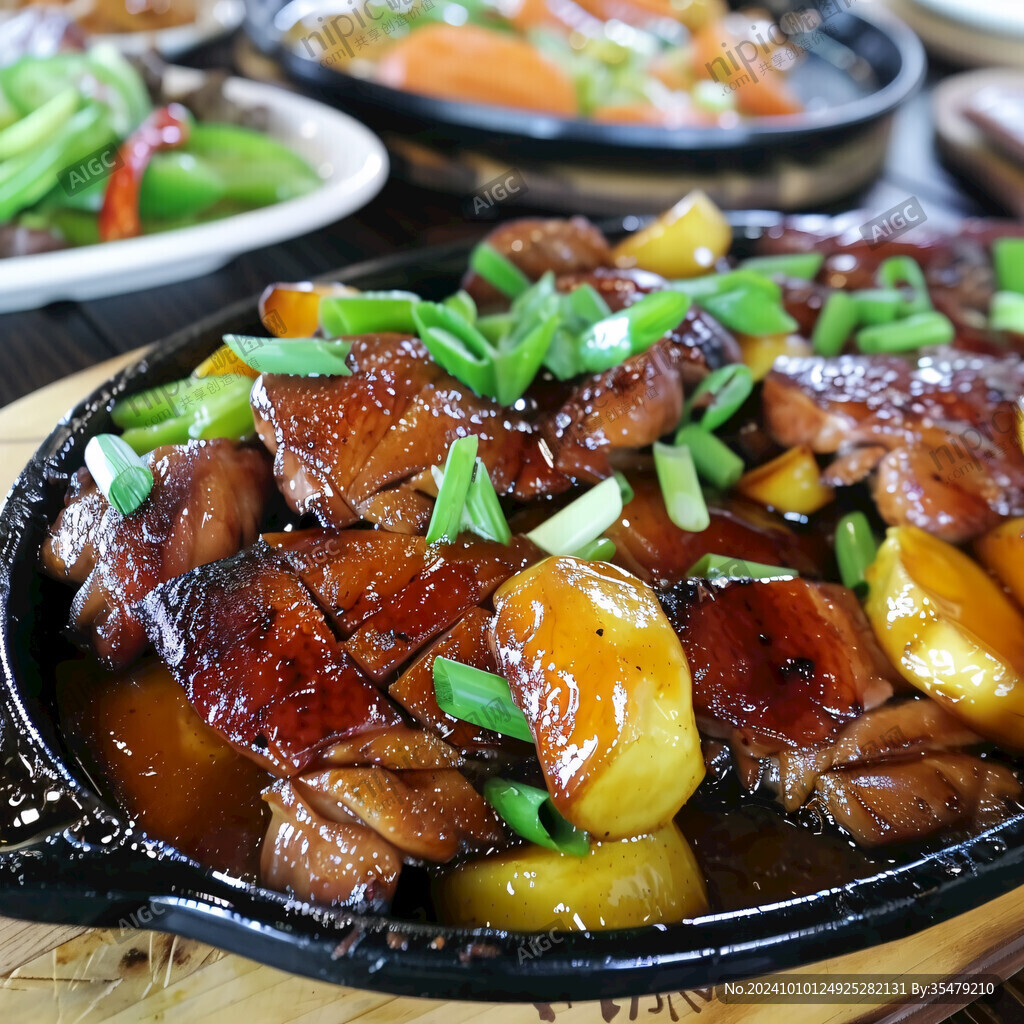 铁板黑醋红烧肉