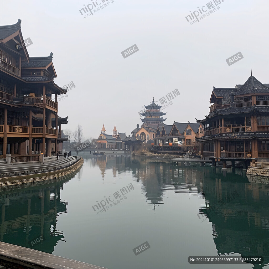 水上楼阁建筑