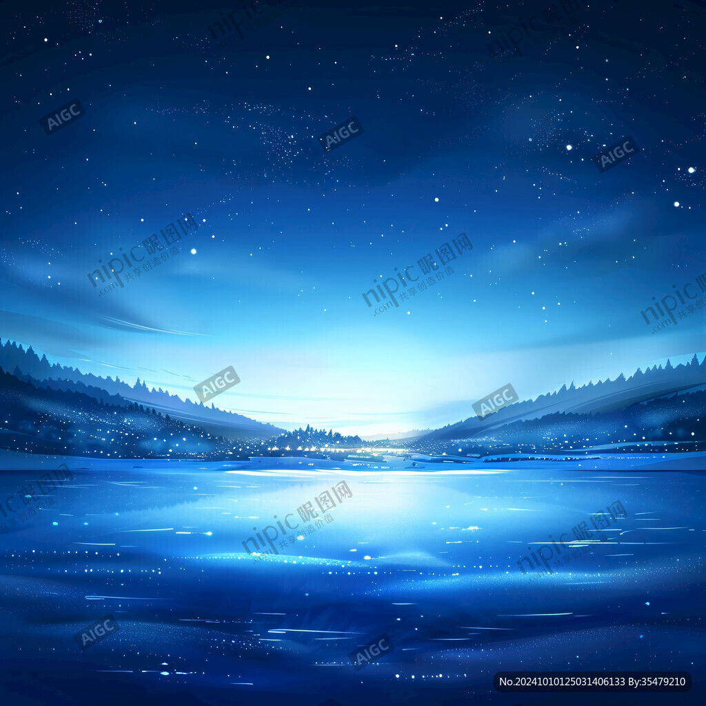 蓝色星空夜晚会议背景