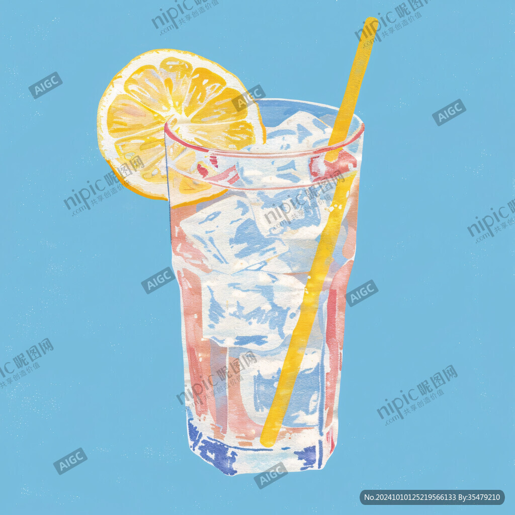 夏季冰饮插画