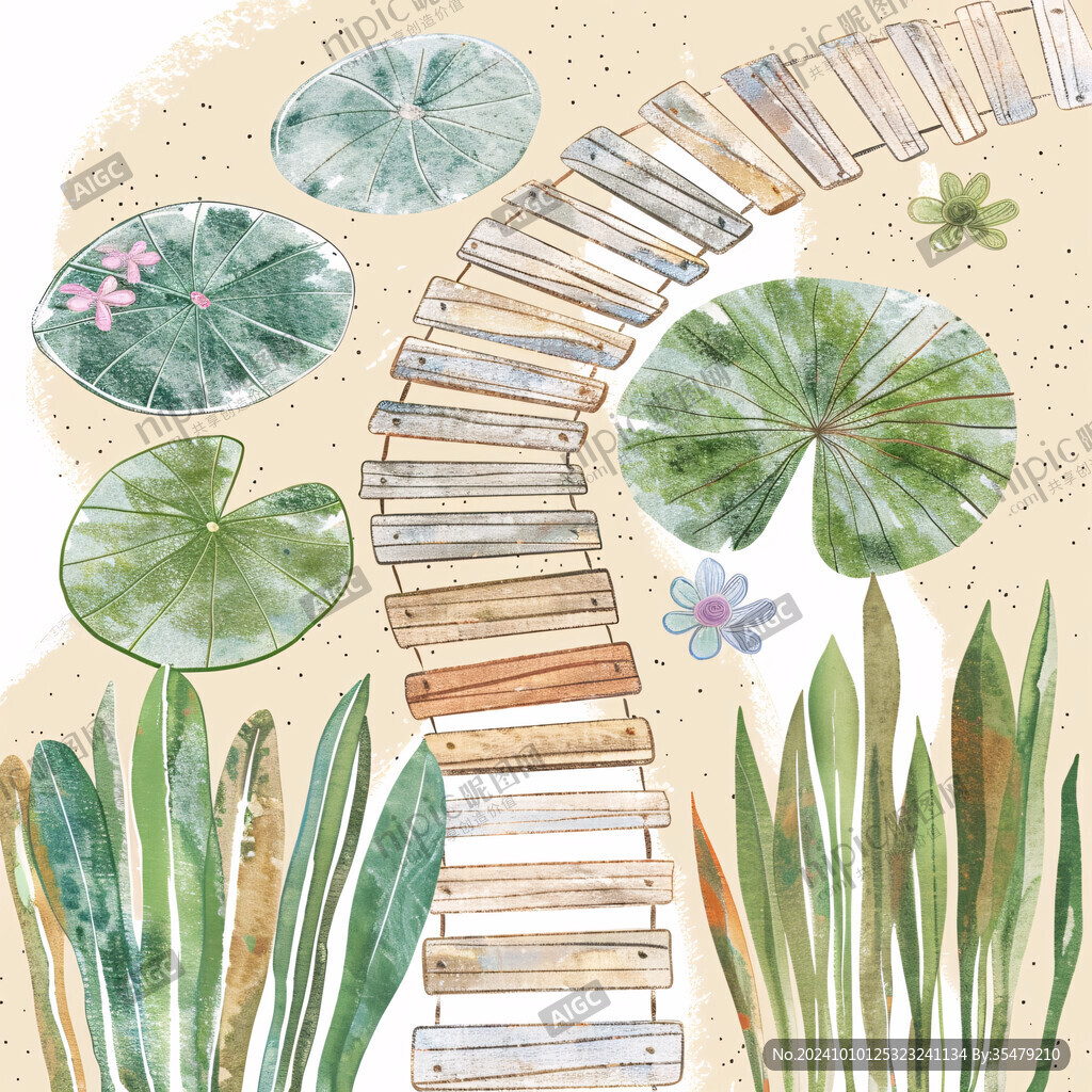 爬山石梯插画