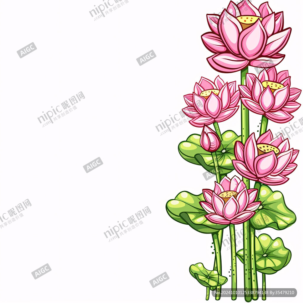 荷花手绘背景
