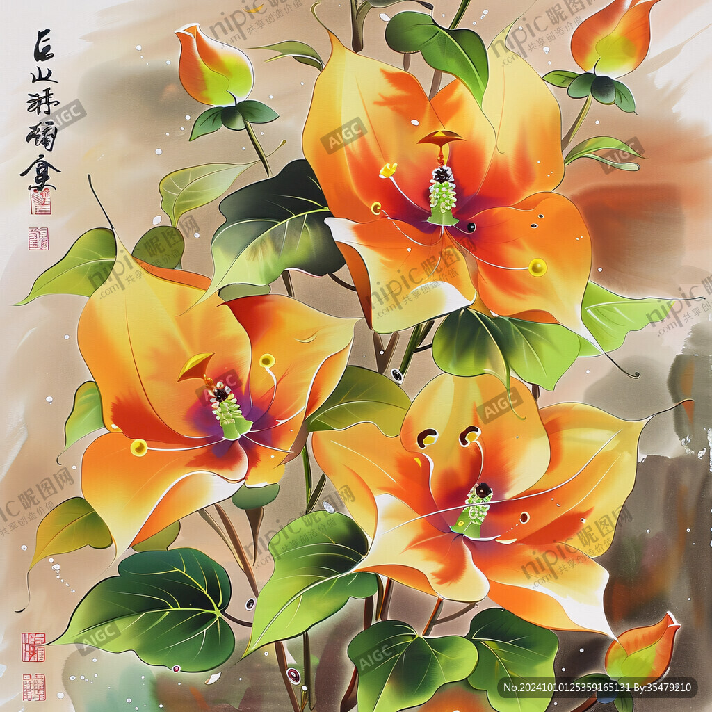 国画喇叭花