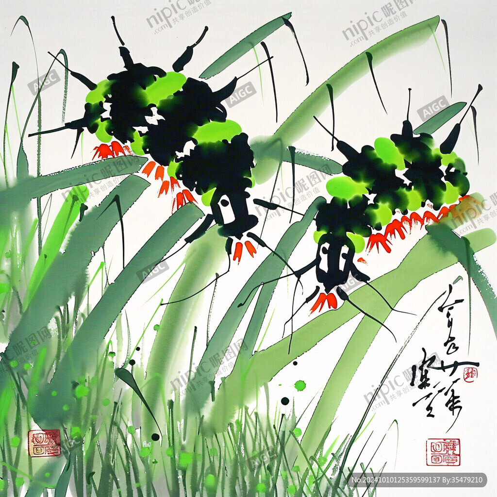 国画葫芦蜻蜓