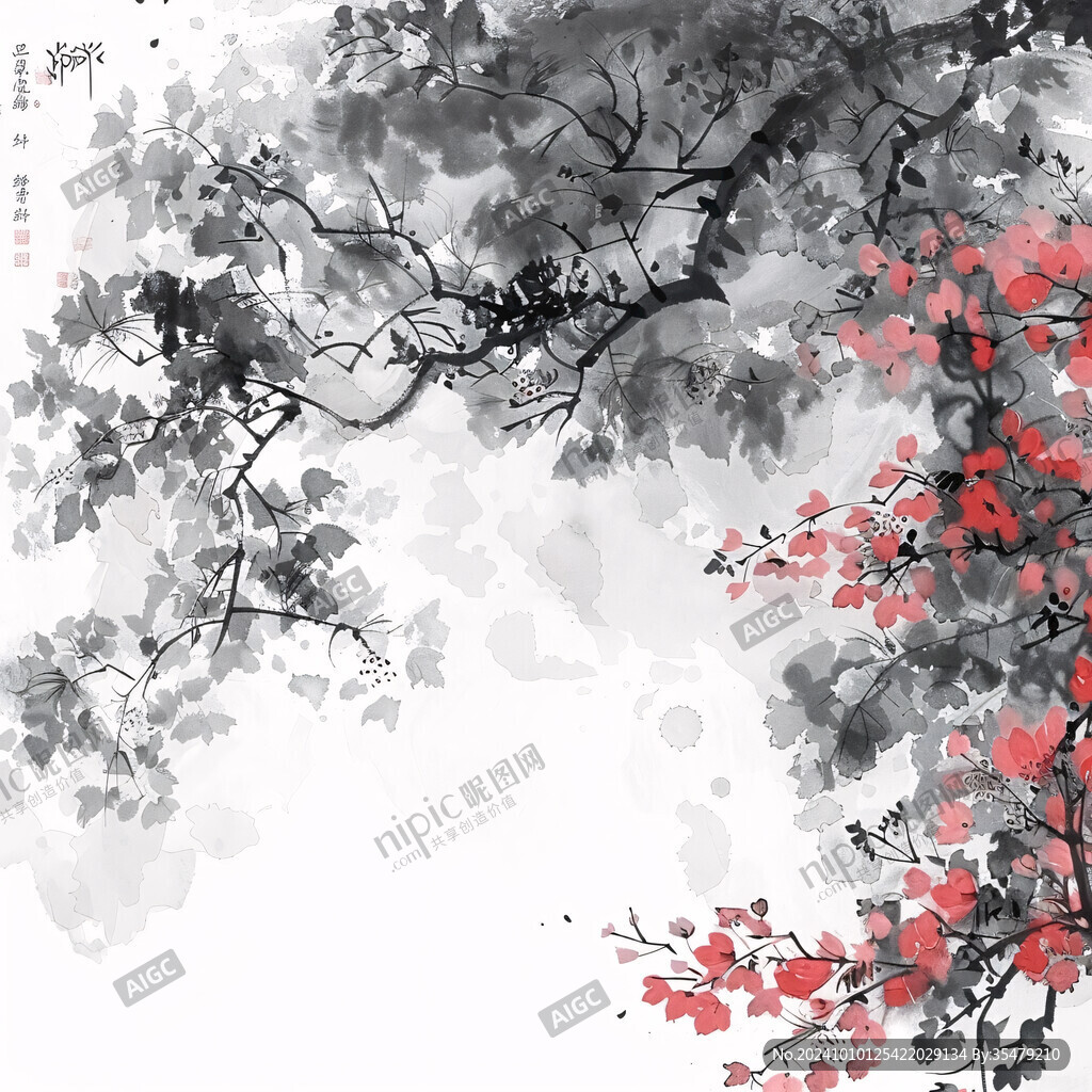 水墨木棉花