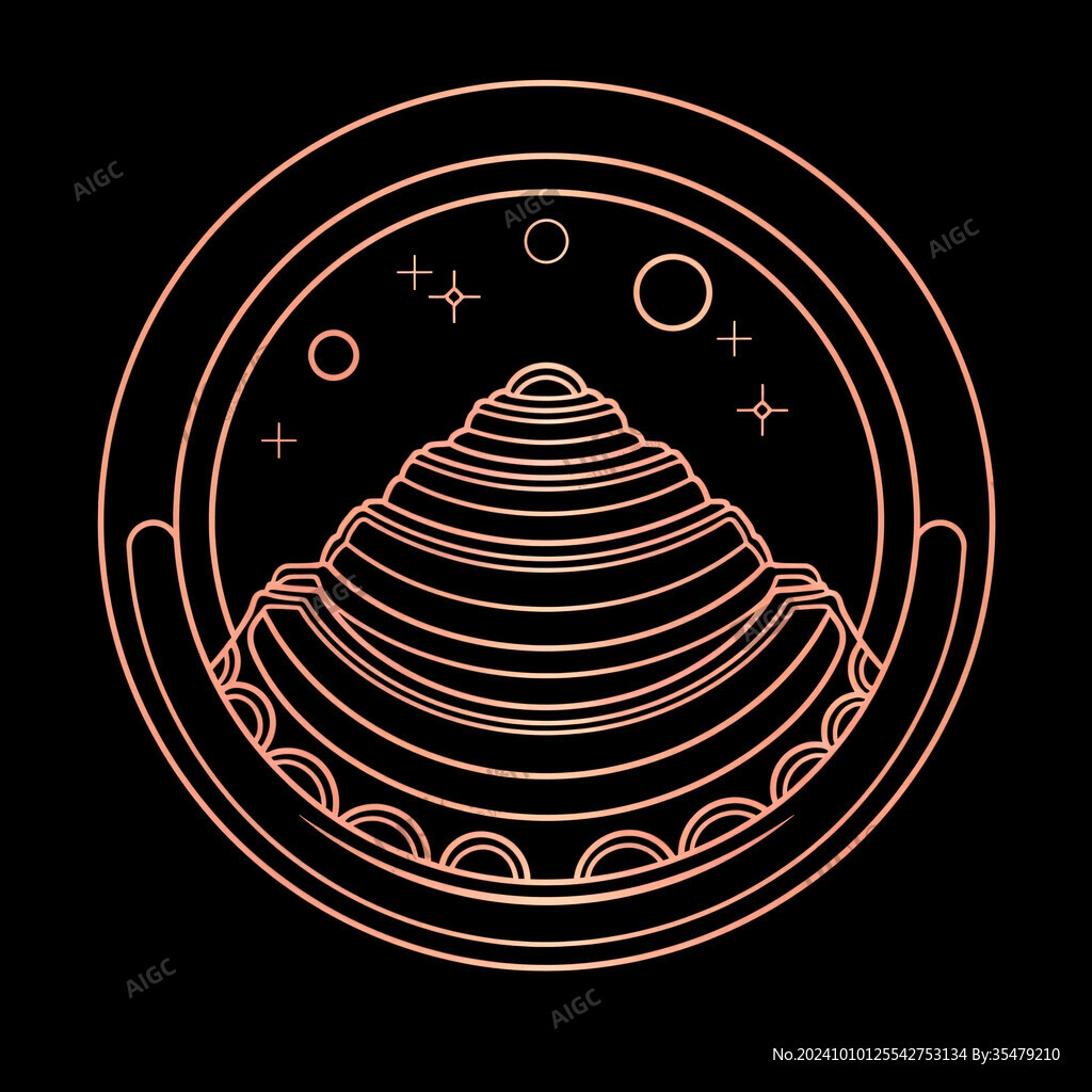 线描金字塔