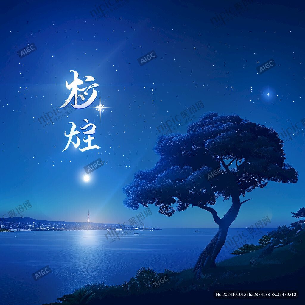迎客松松树禅意山水
