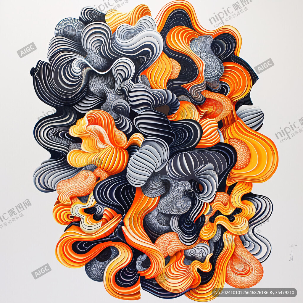 3d抽象连续纹样肌理