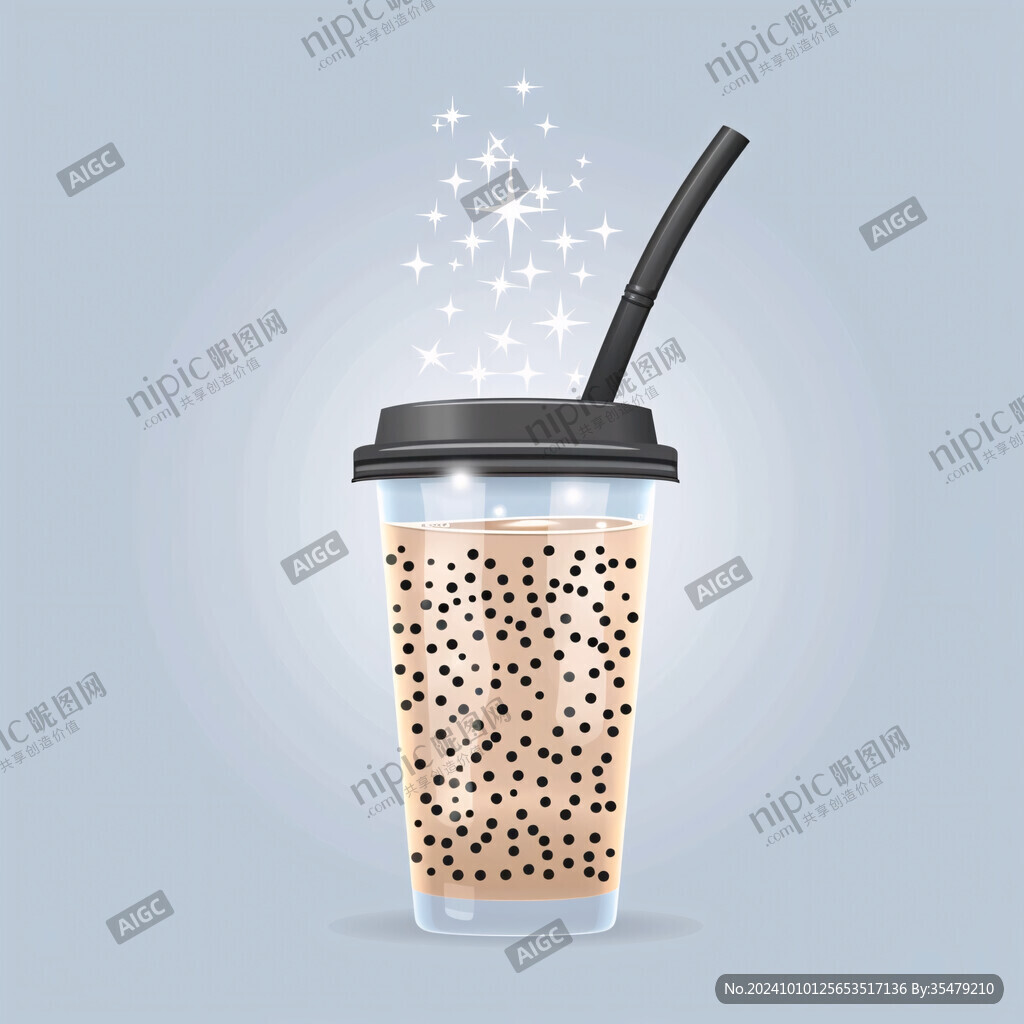 手绘珍珠奶茶