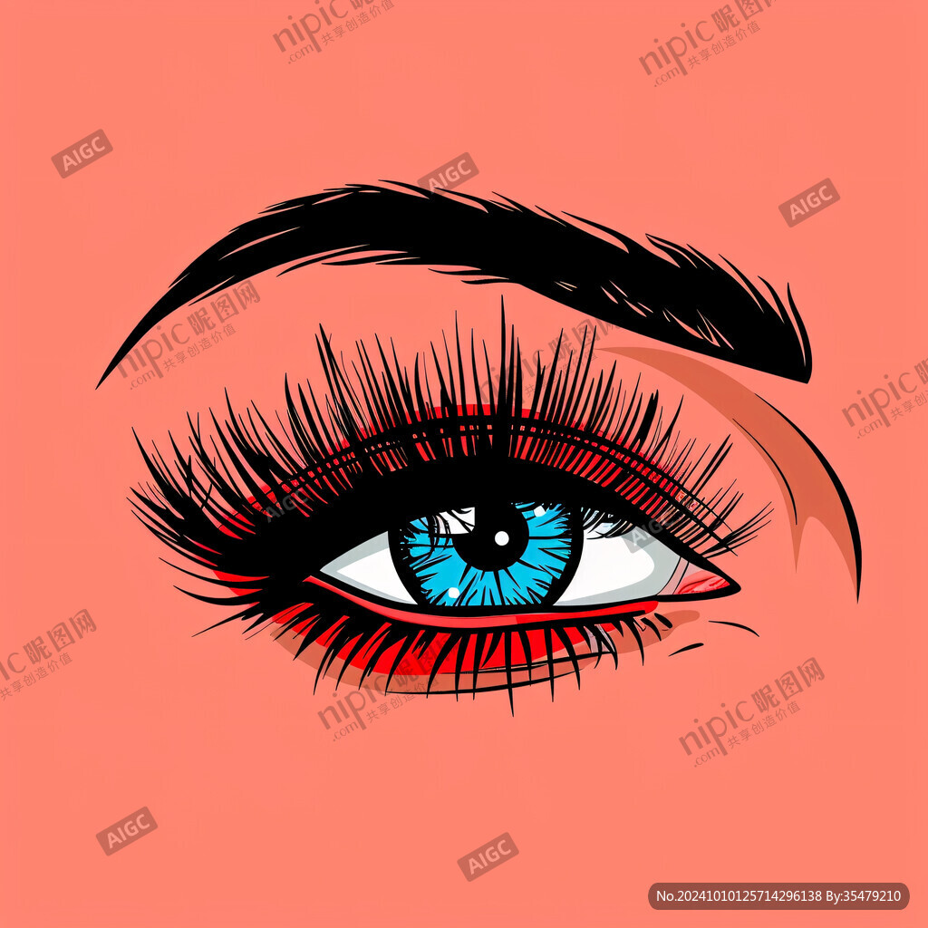 美女眼睛插画