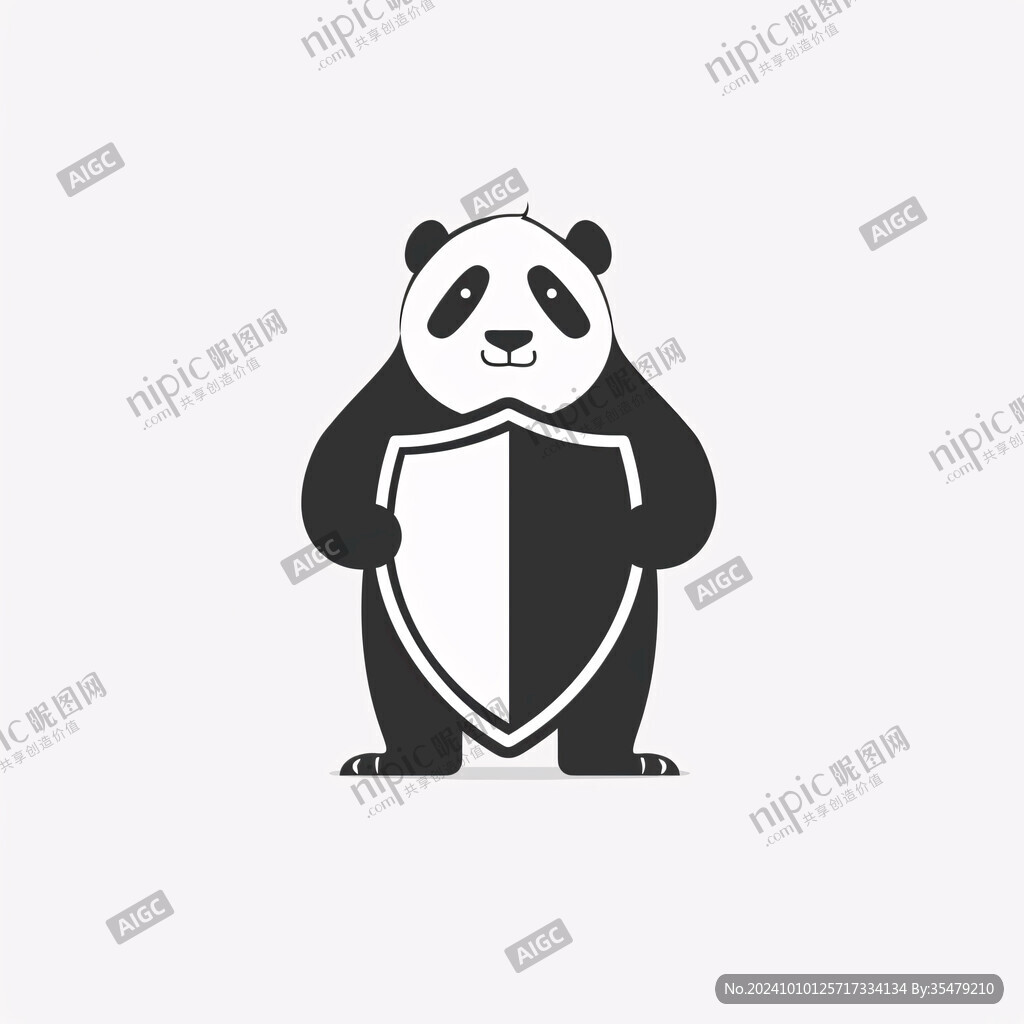 戴围巾的熊猫logo