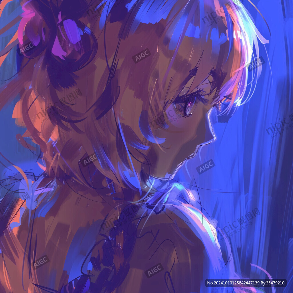 数字美女插画