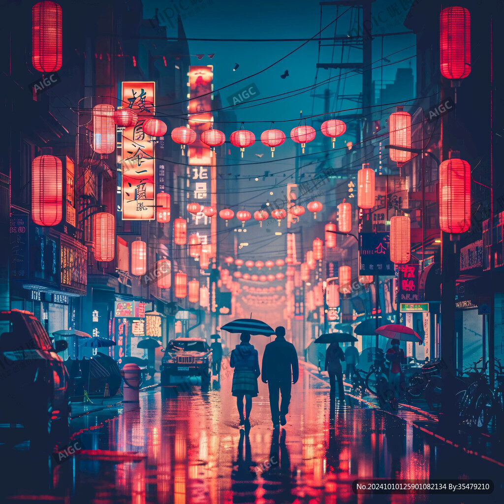 雨巷插画