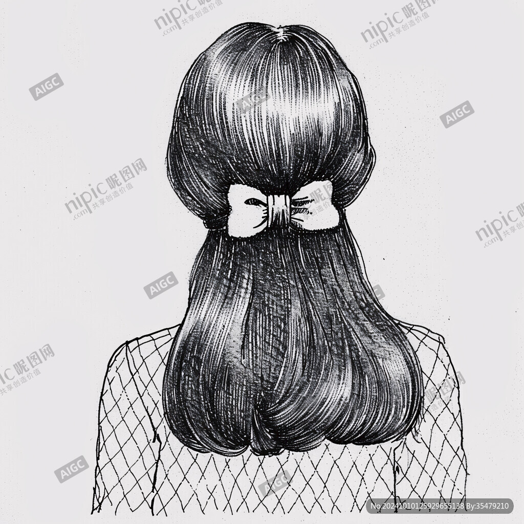 蝴蝶结女孩背面