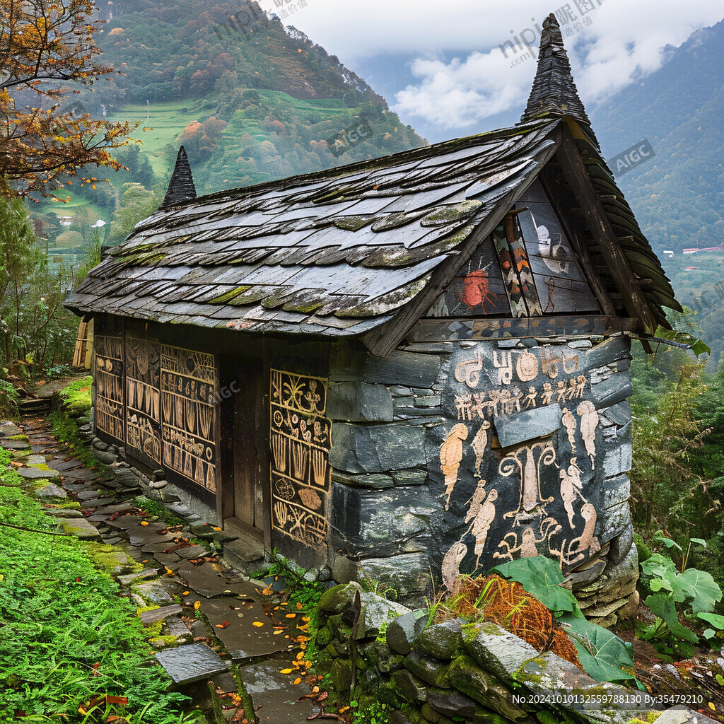 山区石板房