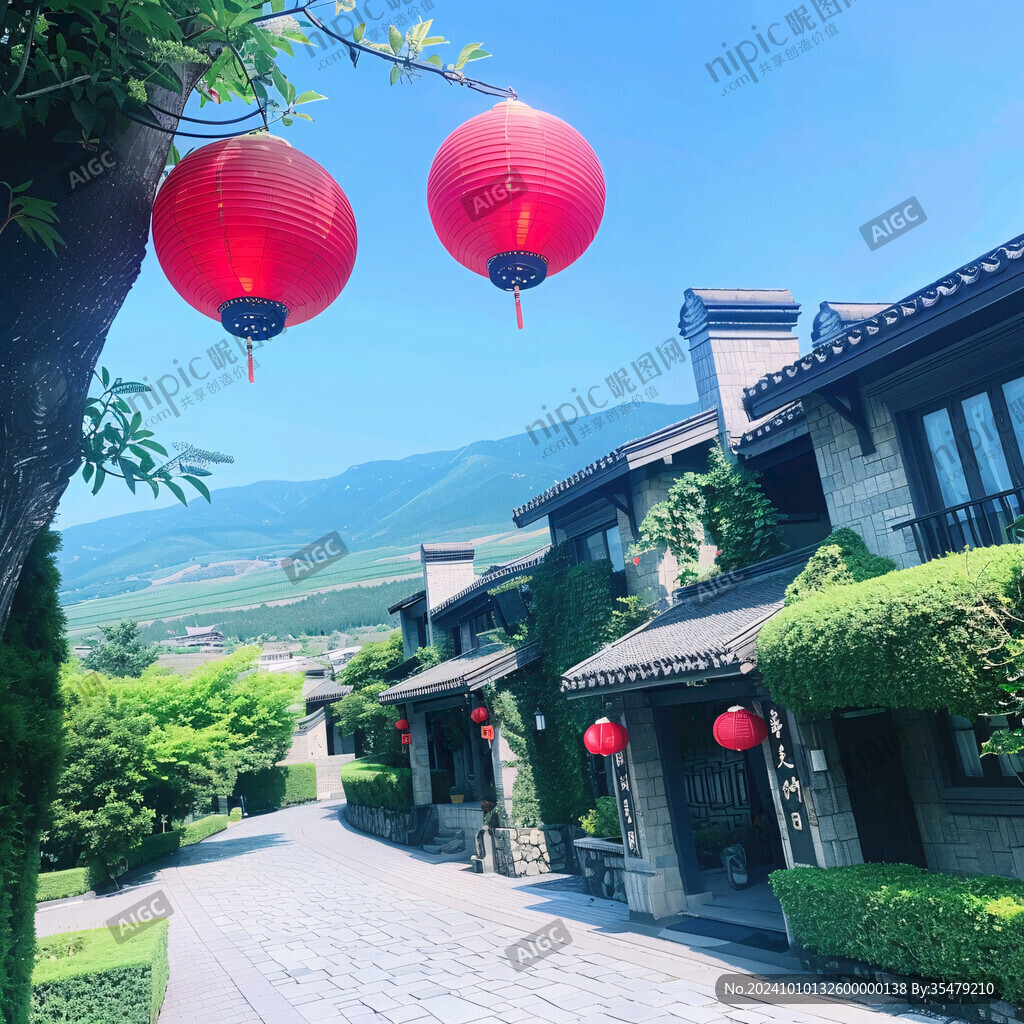 中式别墅街景