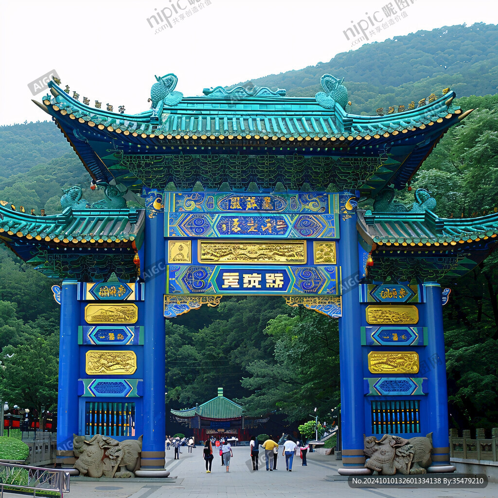 焦山胜境牌楼素材