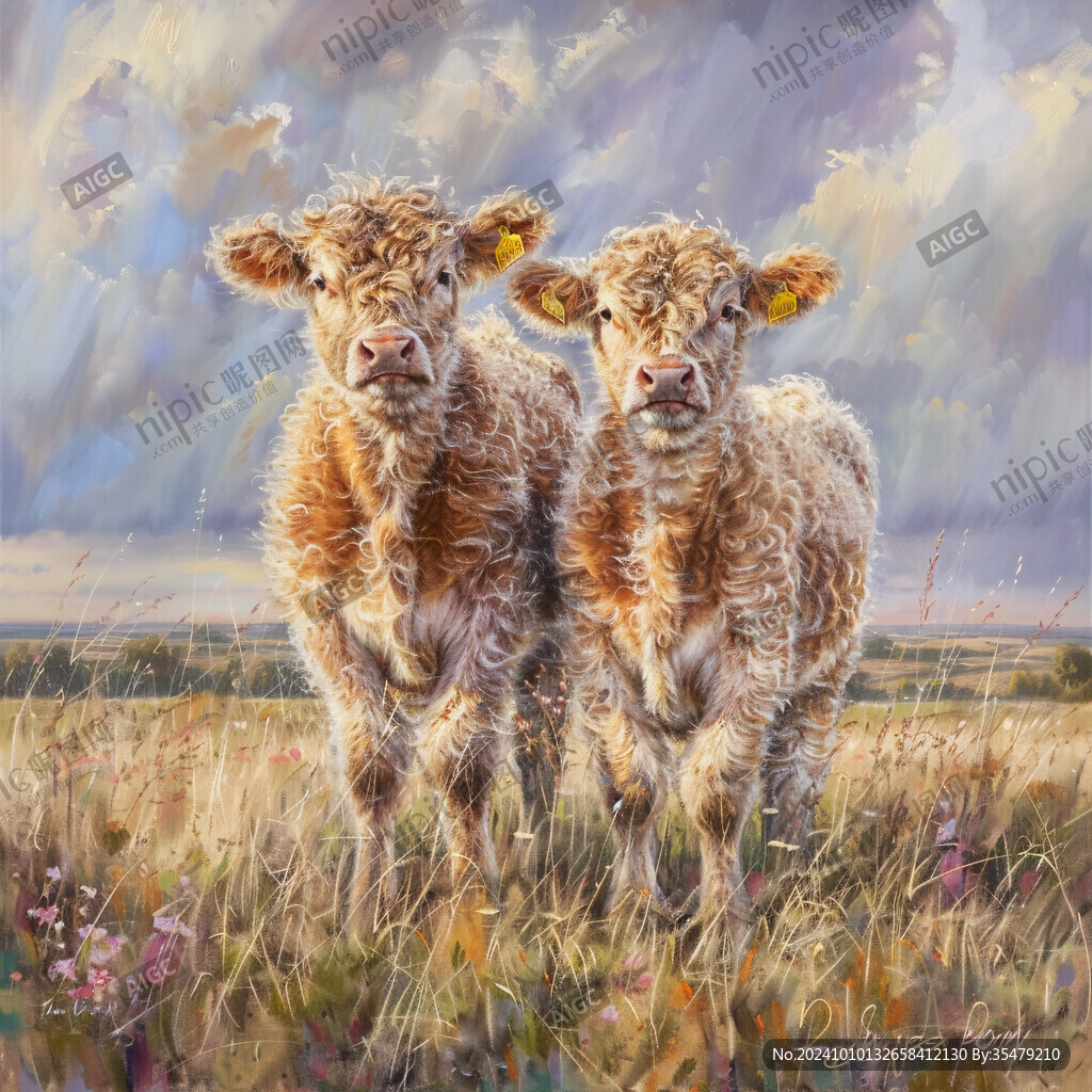 手绘梦幻羊风格装饰画