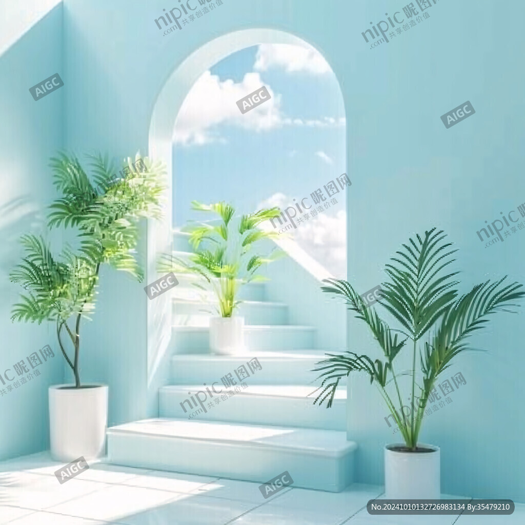 蛇形植物走廊装饰插图