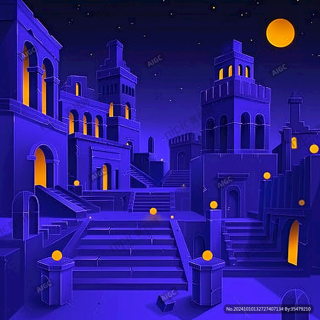 紫色调插画