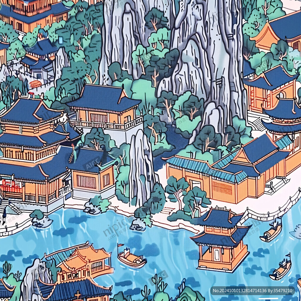 甲秀楼插画