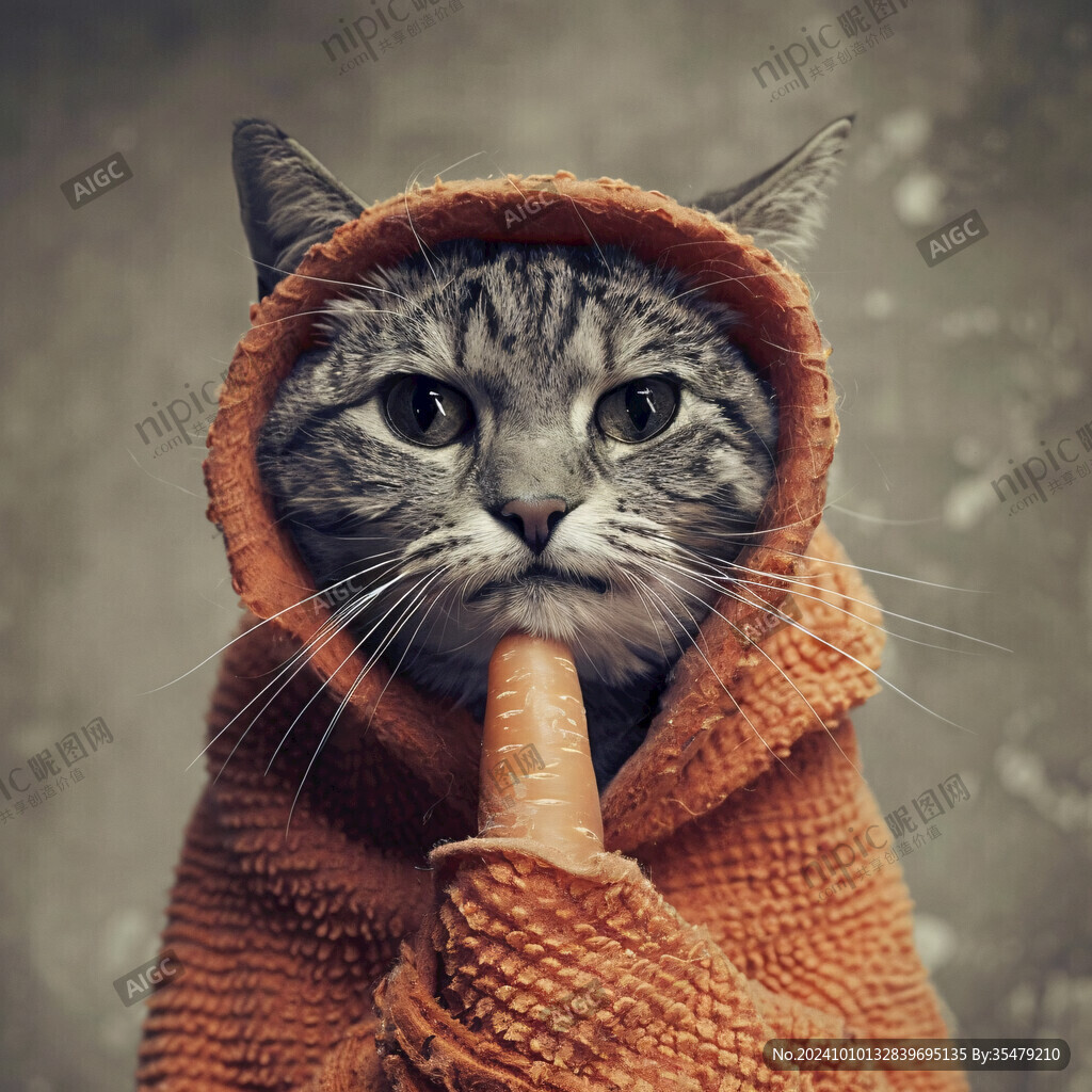 戴兜帽衫的猫