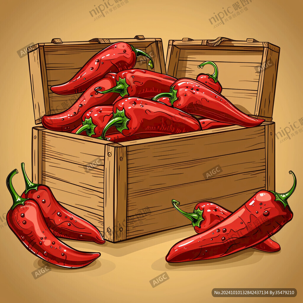 辣椒插画场景图